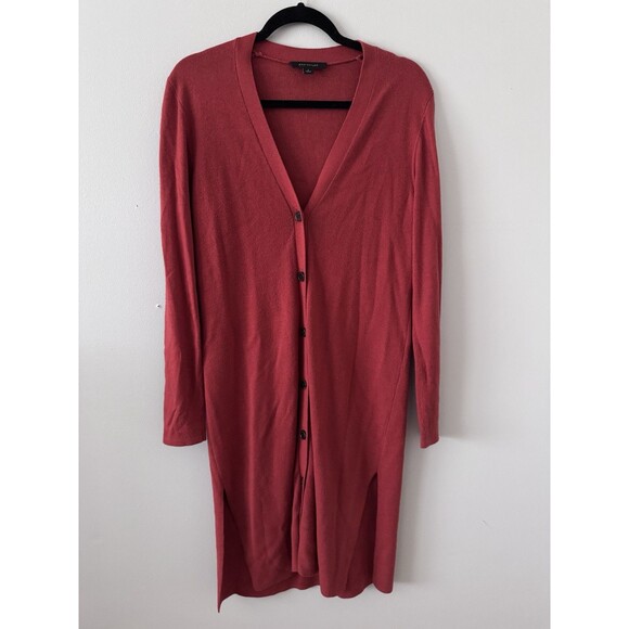 Ann Taylor Orange Button Front Long‎ Cardigan Sweater Size Medium - Picture 1 of 6